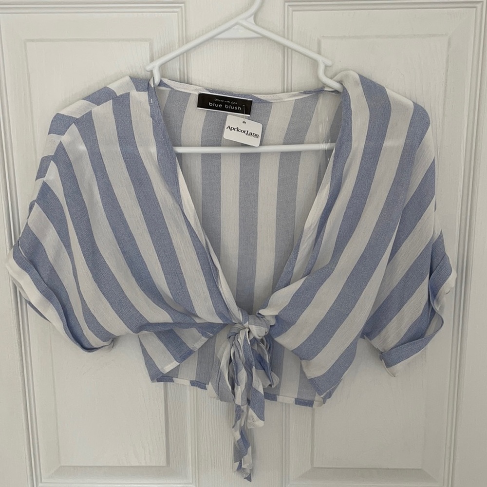 Blue blush crop top